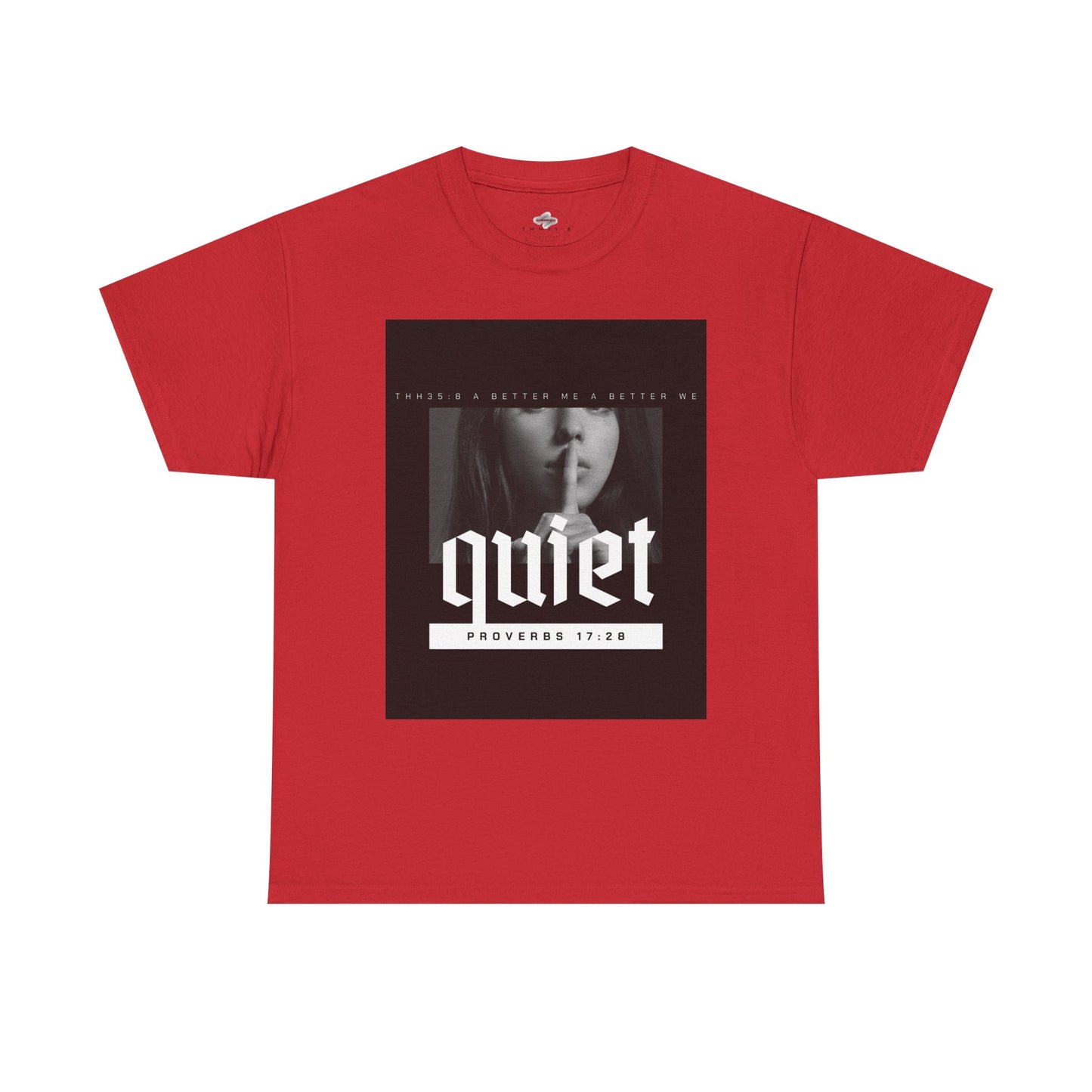 Quiet Proverbs 17:28 Unisex Heavy Cotton Tee - Perfect for Meditation, Casual Wear, Gifts, Spiritual Moments, Everyday Comfort