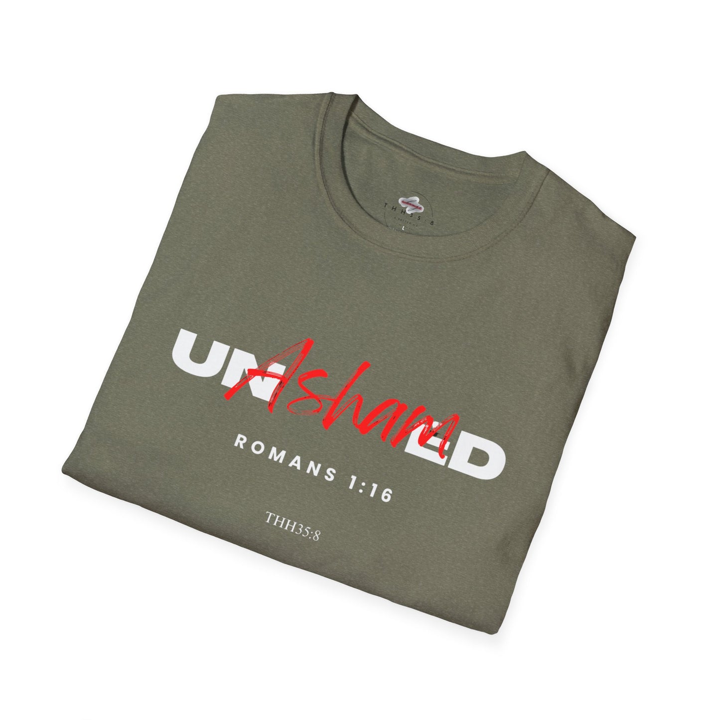 Unisex Softstyle T-Shirt with 'UNSHARED' Design, Inspirational Apparel, Christian Gift, Casual Wear, Faith-Based Fashion.