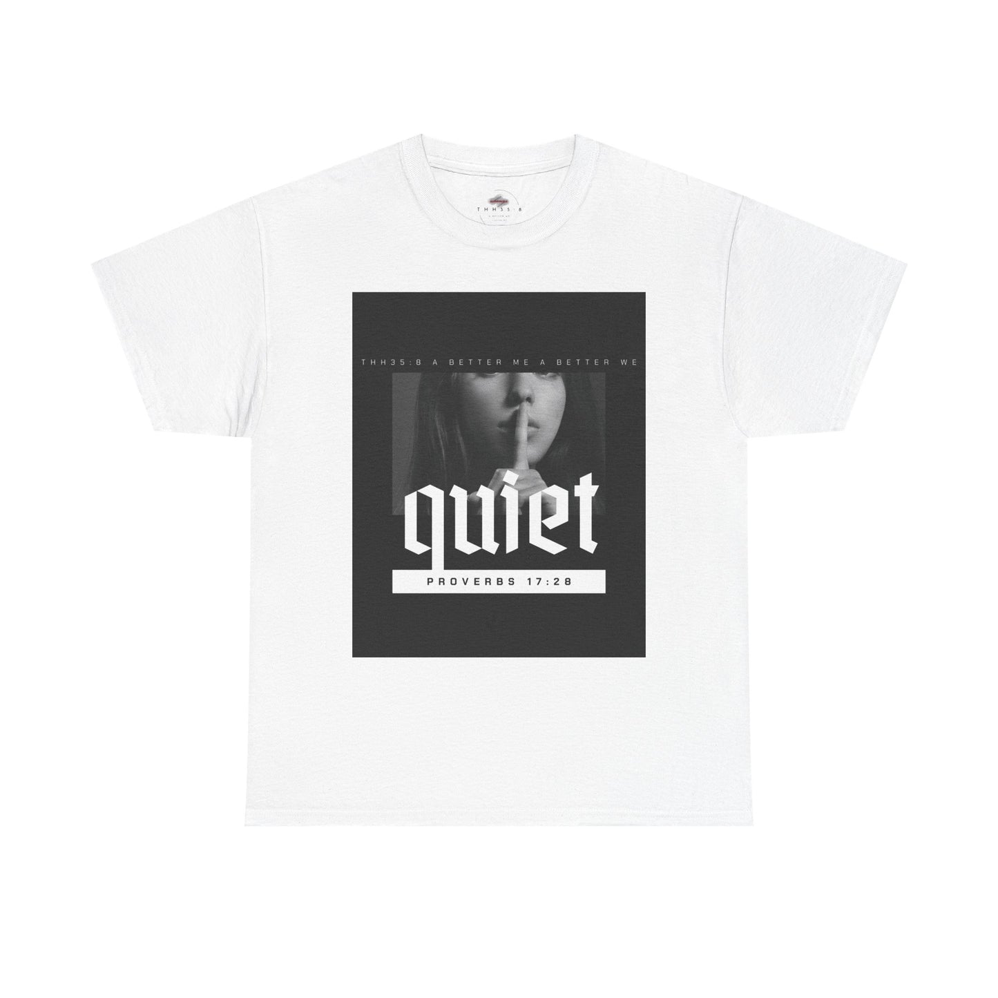 Quiet Proverbs 17:28 Unisex Heavy Cotton Tee - Perfect for Meditation, Casual Wear, Gifts, Spiritual Moments, Everyday Comfort