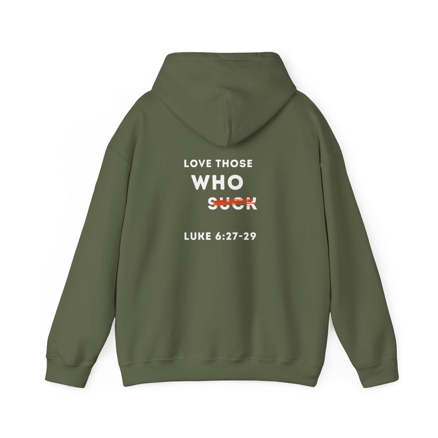 Inspirational Unisex Hoodie - Cozy Blend, Faith-Inspired, Luke 6:27-31, Ideal Gift for Encouragement, Casual Wear, Everyday Comfort