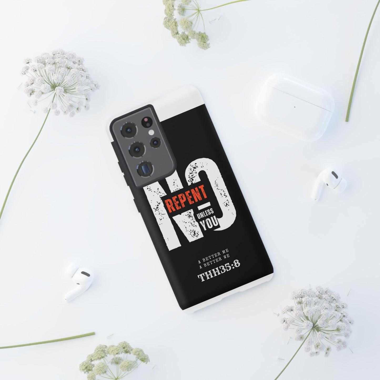 Repent Phone Case, Tough Phone Cover, Christian Gift, Scripture Phone Protector, Faith-Based Tech Accessory