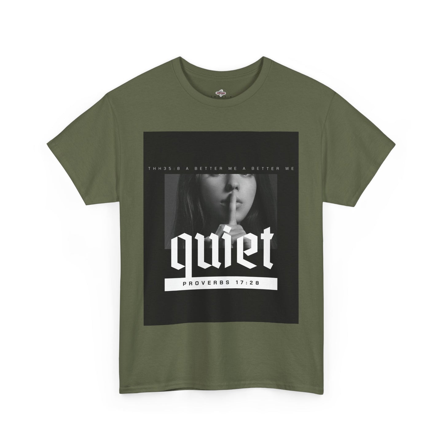 Quiet Proverbs 17:28 Unisex Heavy Cotton Tee - Perfect for Meditation, Casual Wear, Gifts, Spiritual Moments, Everyday Comfort