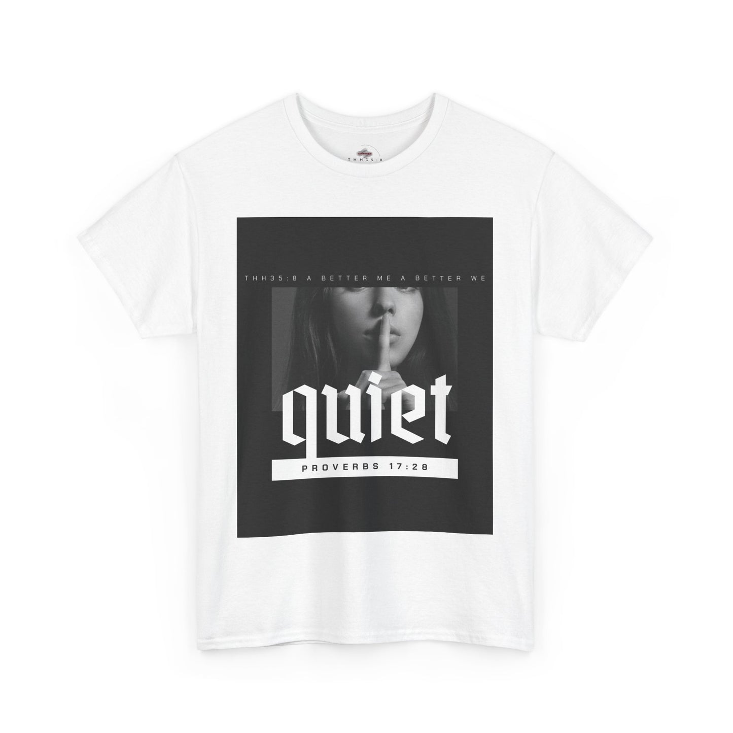 Quiet Proverbs 17:28 Unisex Heavy Cotton Tee - Perfect for Meditation, Casual Wear, Gifts, Spiritual Moments, Everyday Comfort