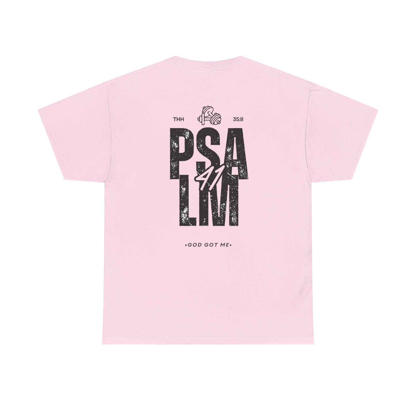 Unisex Heavy Cotton Tee with Inspirational Psalm Print, Christian Shirt, Faith-Based Apparel, Gift for Believers, Casual Wear