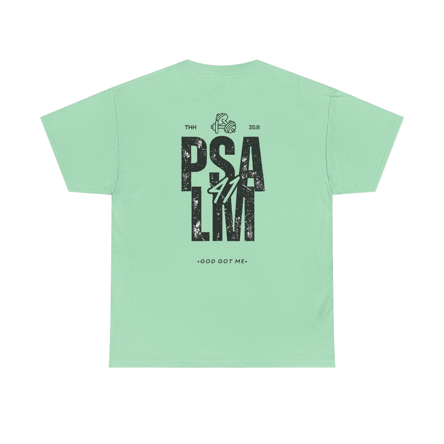 Unisex Heavy Cotton Tee with Inspirational Psalm Print, Christian Shirt, Faith-Based Apparel, Gift for Believers, Casual Wear