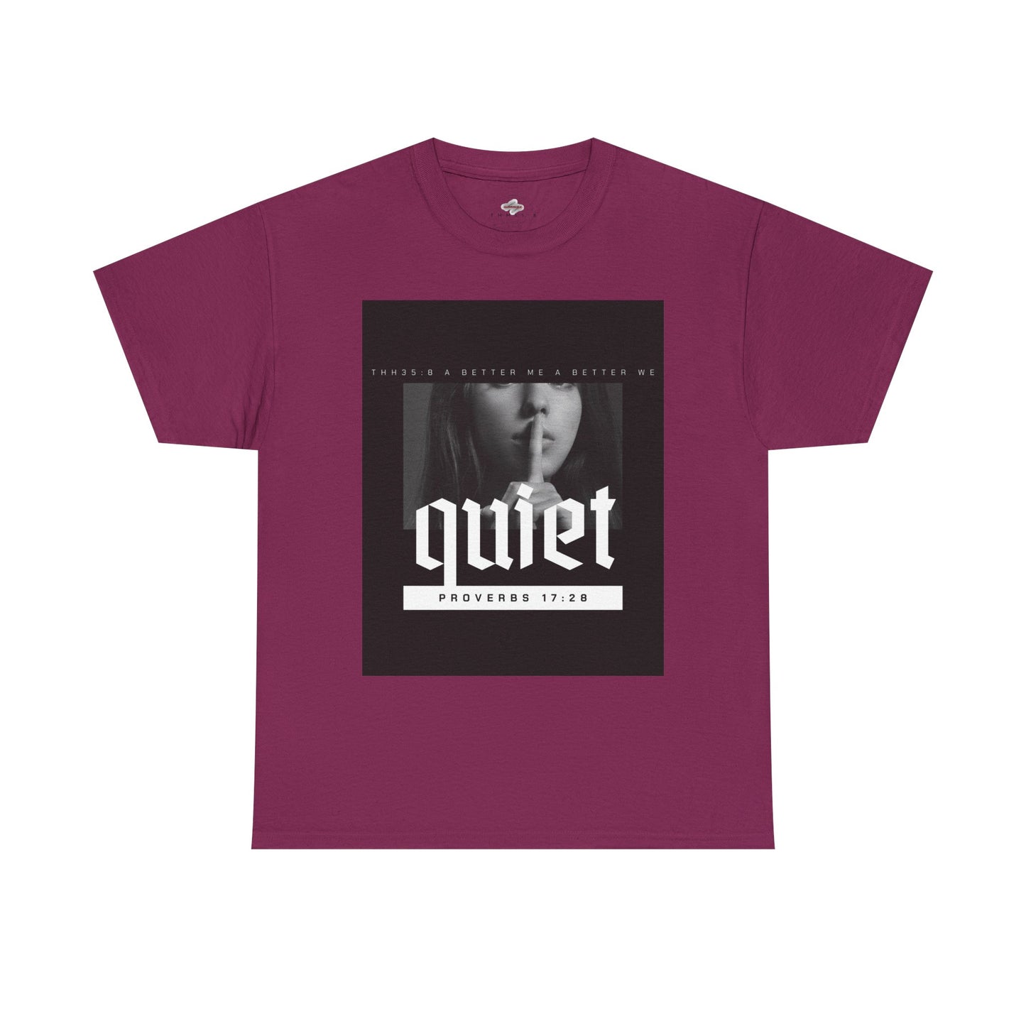 Quiet Proverbs 17:28 Unisex Heavy Cotton Tee - Perfect for Meditation, Casual Wear, Gifts, Spiritual Moments, Everyday Comfort