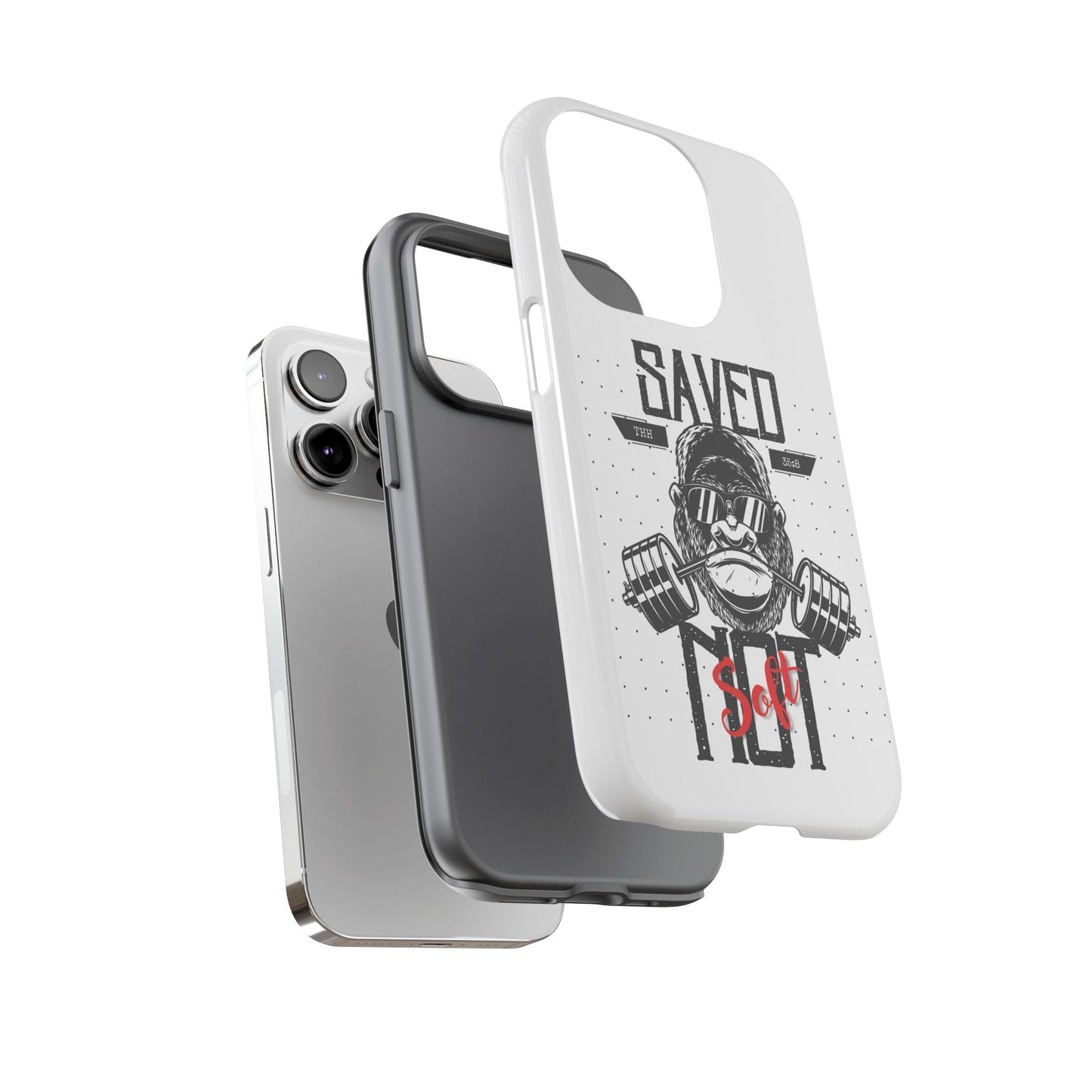 Tough Cases - Heavy Duty Phone Case for Fitness Lovers, Gym Accessories, Workout Gifts, Saved by Lift Design, Tough Armor