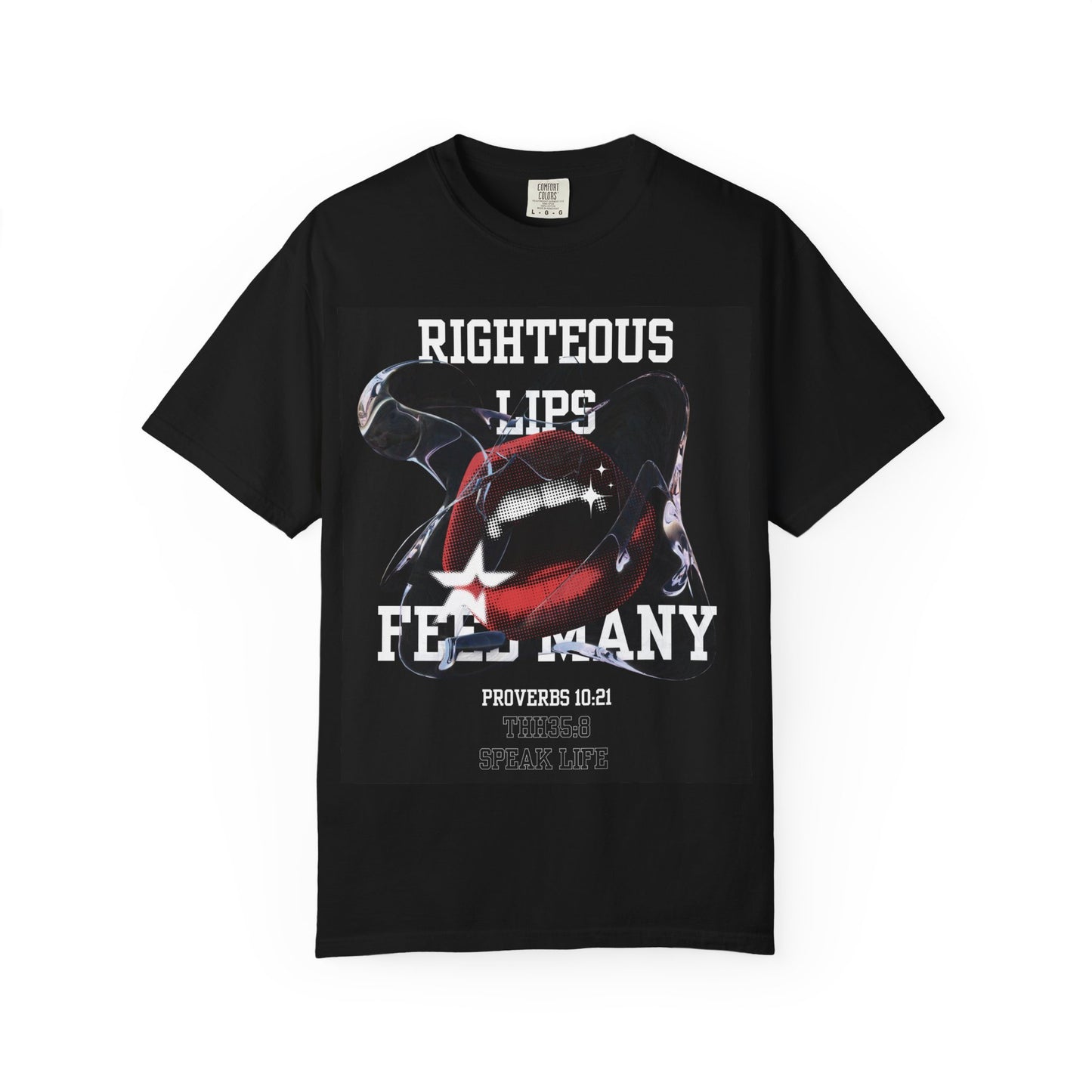 Righteous Lips Graphic T-shirt, Unisex Casual Wear, Proverbs 10:21 Tee, Christian Apparel, Gift for Faith Lovers, Everyday Style