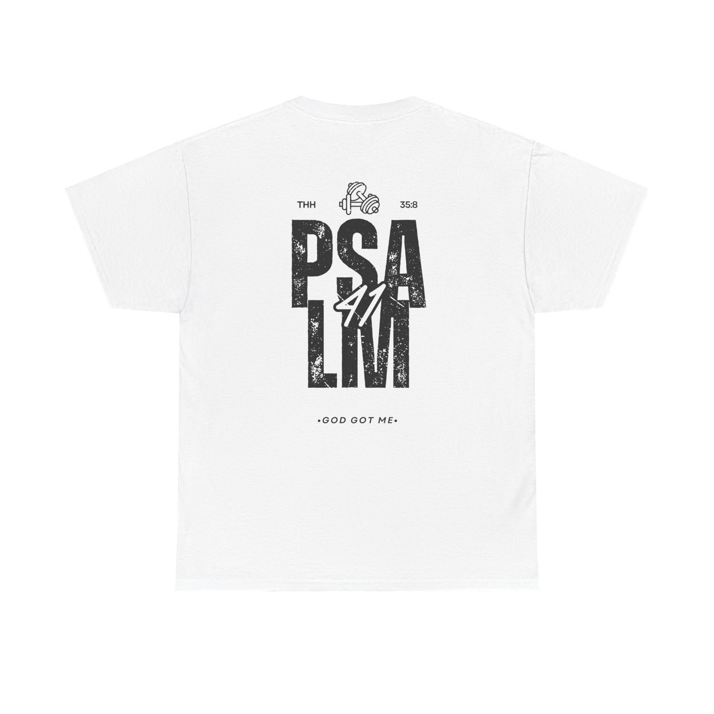 Unisex Heavy Cotton Tee with Inspirational Psalm Print, Christian Shirt, Faith-Based Apparel, Gift for Believers, Casual Wear