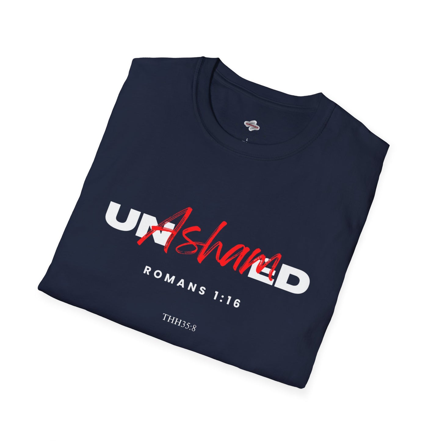 Unisex Softstyle T-Shirt with 'UNSHARED' Design, Inspirational Apparel, Christian Gift, Casual Wear, Faith-Based Fashion.