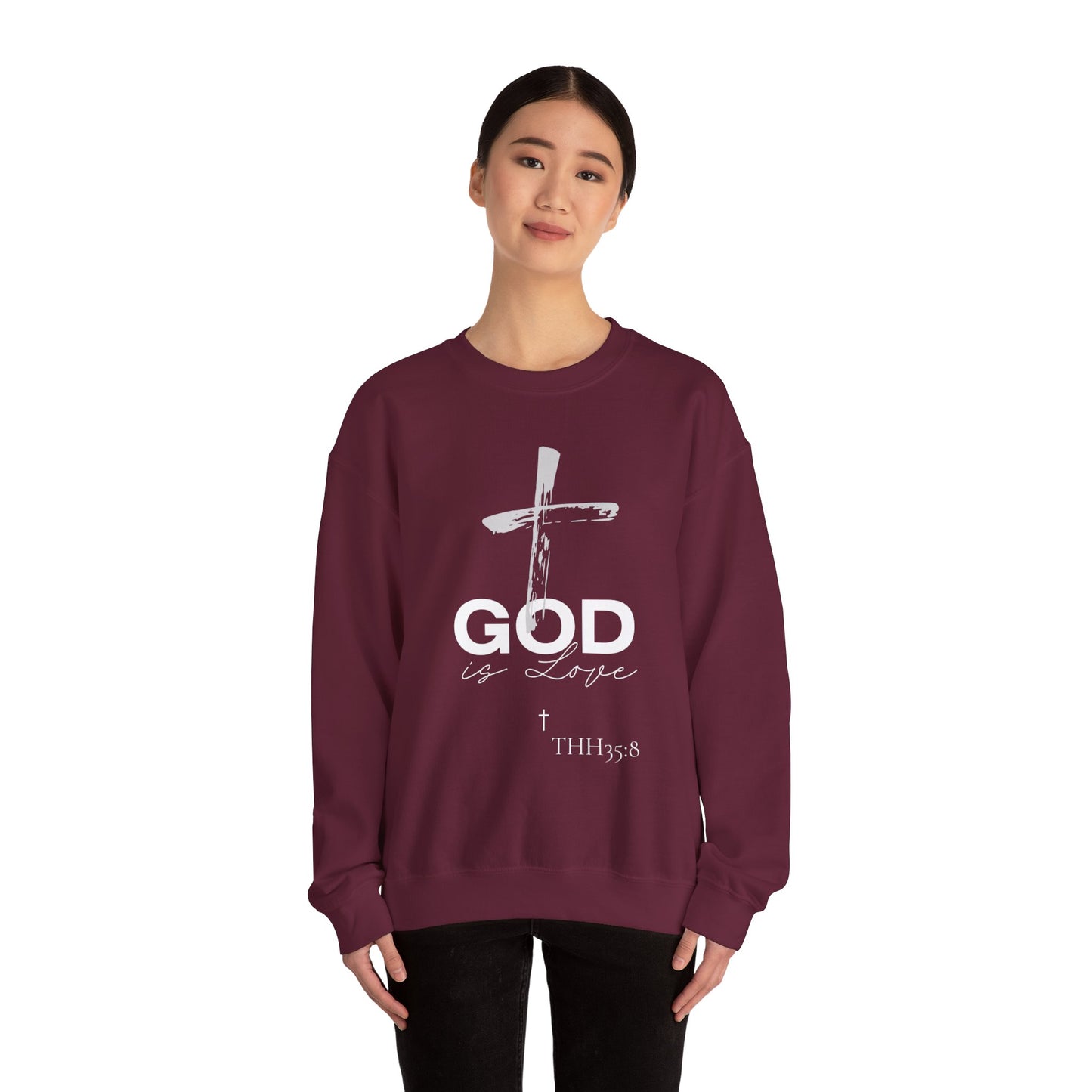 Faith-Inspired Crewneck Sweatshirt | Cozy Christian Apparel, Religious Gift, God is Love, Perfect for Church and Everyday Wear