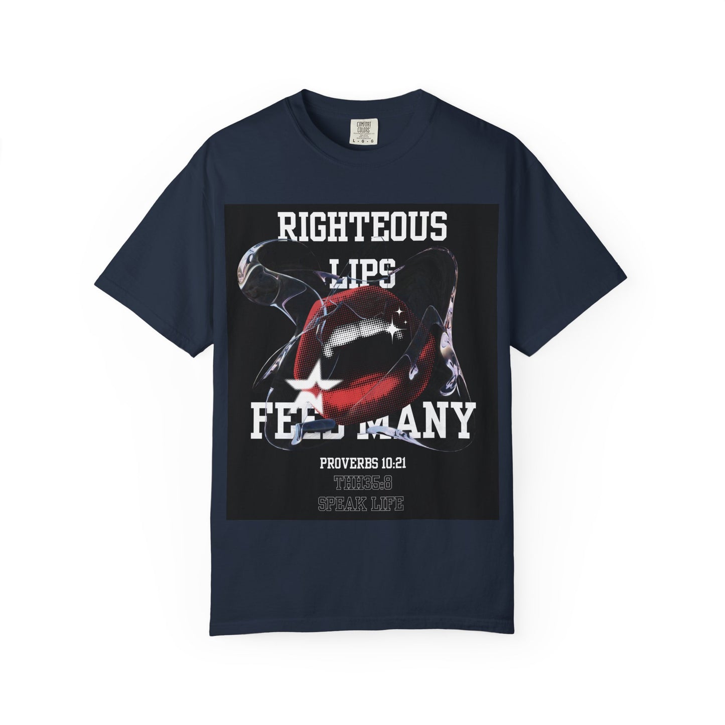Righteous Lips Graphic T-shirt, Unisex Casual Wear, Proverbs 10:21 Tee, Christian Apparel, Gift for Faith Lovers, Everyday Style