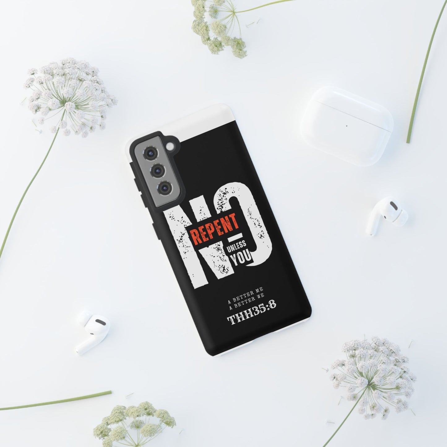Repent Phone Case, Tough Phone Cover, Christian Gift, Scripture Phone Protector, Faith-Based Tech Accessory