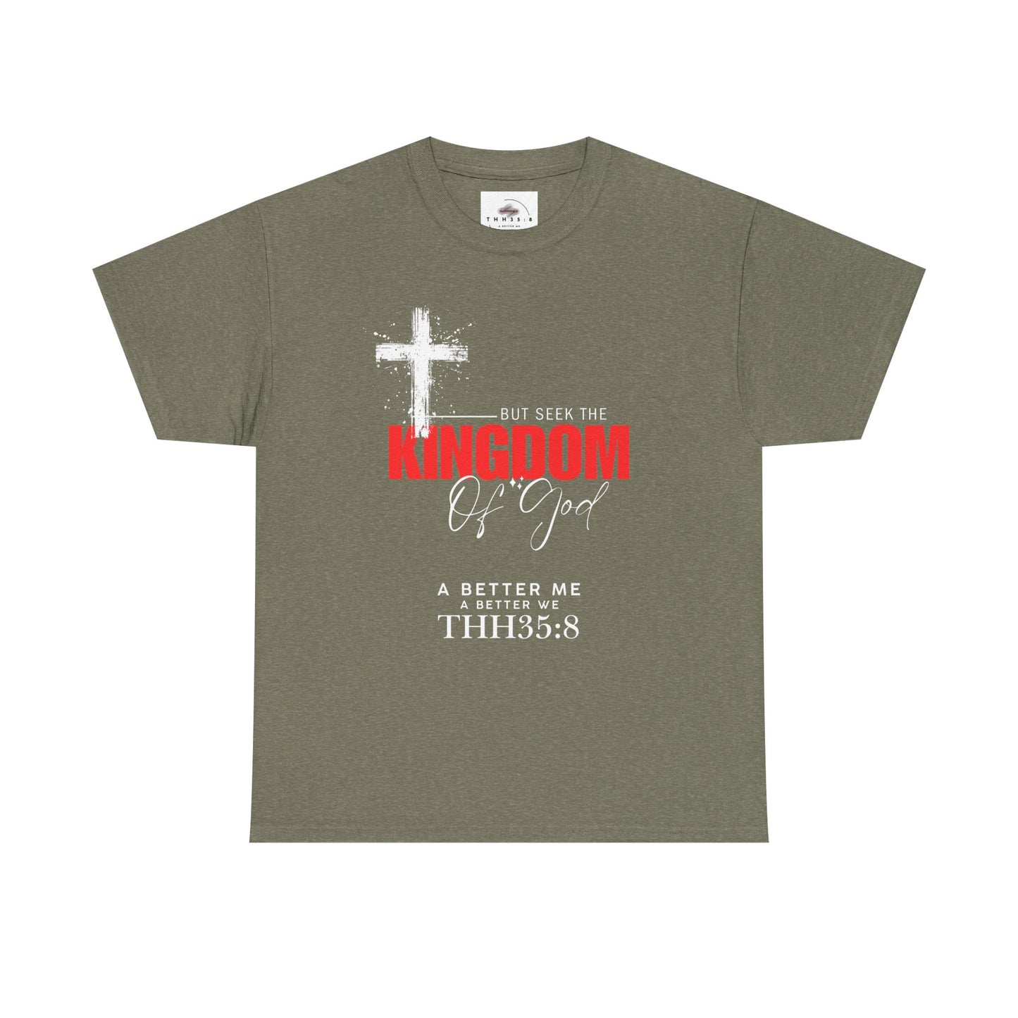 Faith-Inspired Unisex Heavy Cotton Tee – Kingdom of God Design, Christian Apparel, Inspirational Shirt, Casual Wear, Gift for Believers