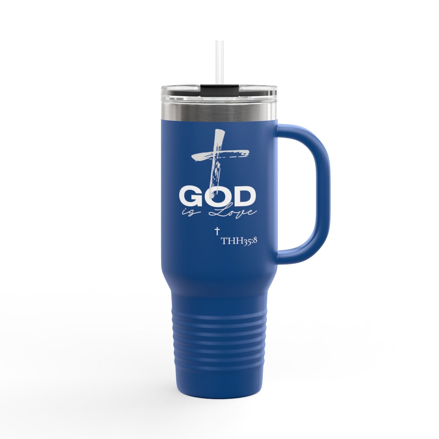God is Love Insulated Travel Mug, Faith Travel Cup, Christian Coffee Mug, Religious Drinkware, Gift for Believers