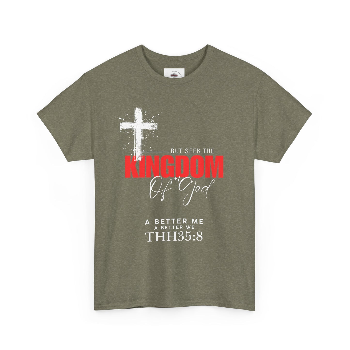 Faith-Inspired Unisex Heavy Cotton Tee – Kingdom of God Design, Christian Apparel, Inspirational Shirt, Casual Wear, Gift for Believers
