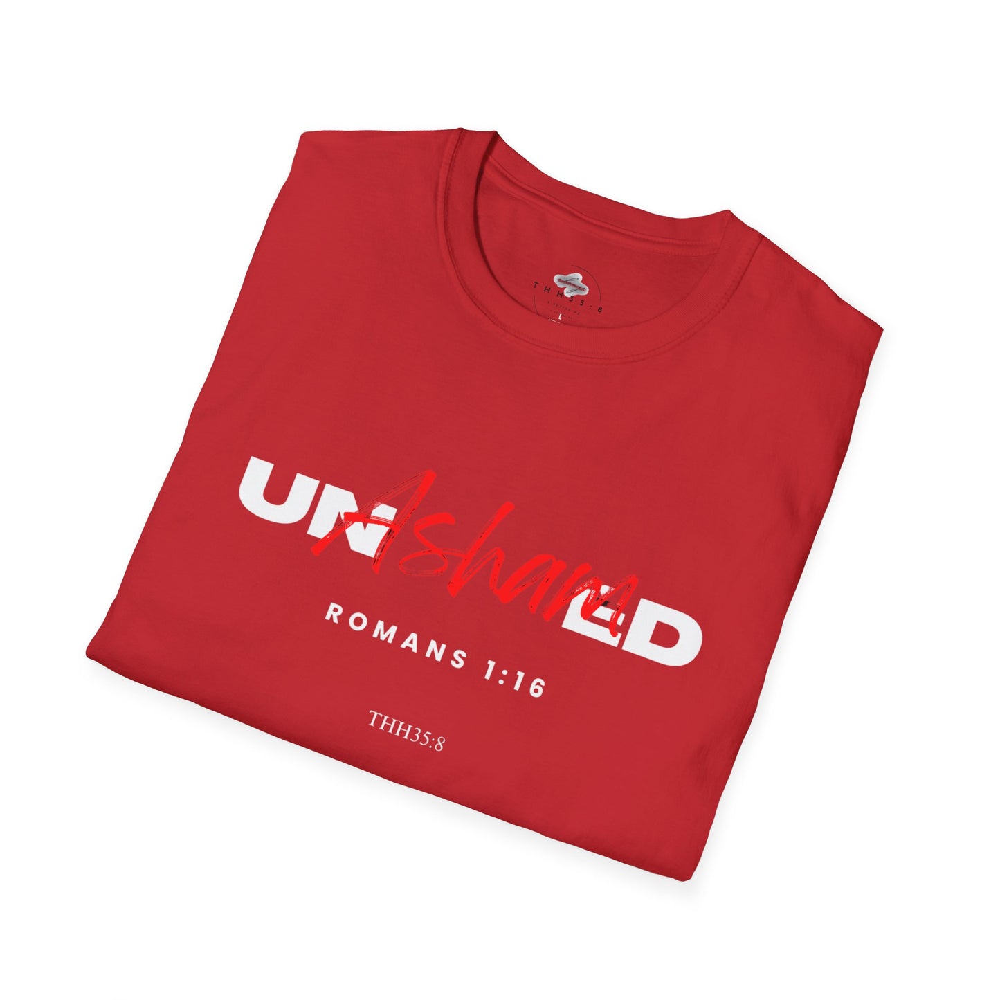 Unisex Softstyle T-Shirt with 'UNSHARED' Design, Inspirational Apparel, Christian Gift, Casual Wear, Faith-Based Fashion.