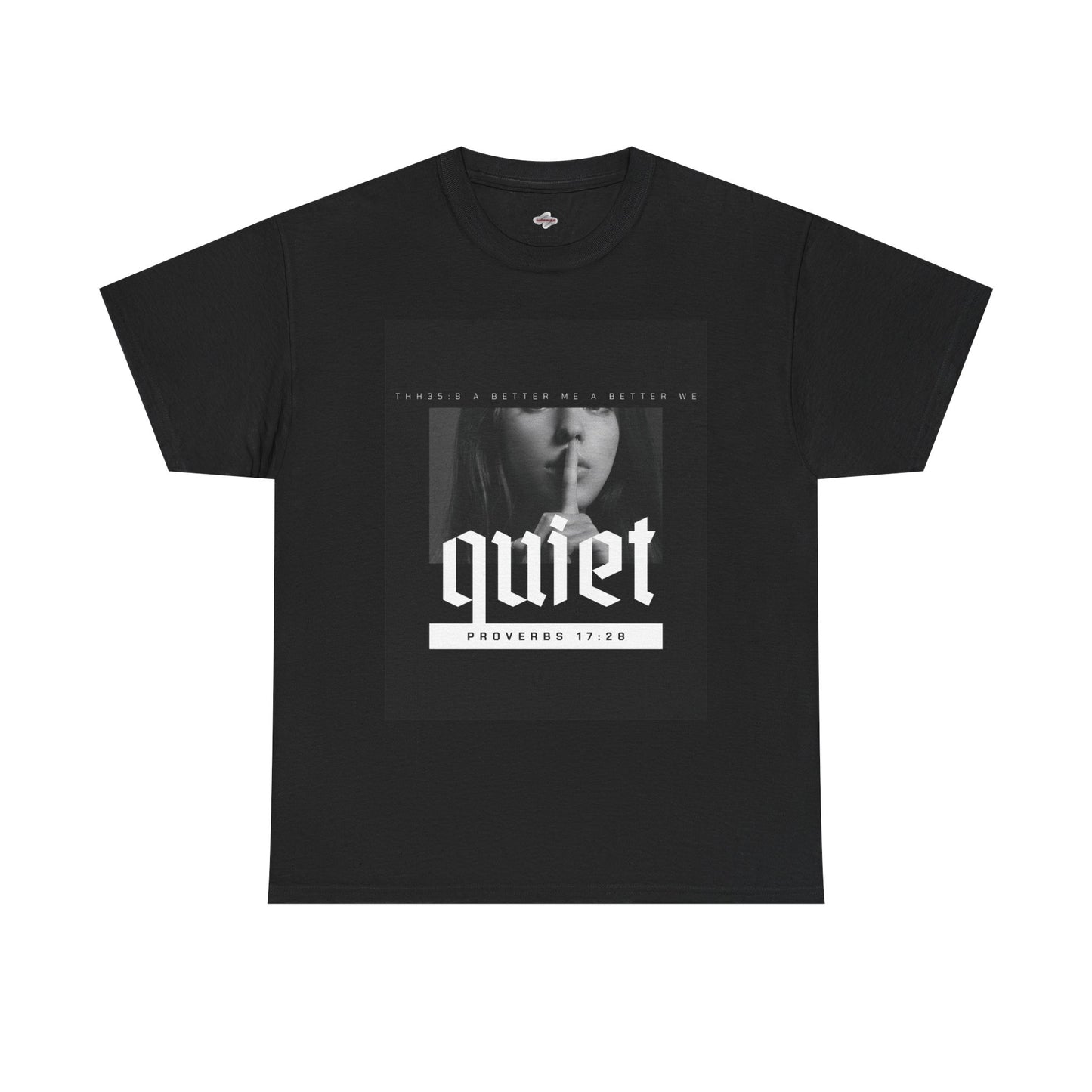 Quiet Proverbs 17:28 Unisex Heavy Cotton Tee - Perfect for Meditation, Casual Wear, Gifts, Spiritual Moments, Everyday Comfort
