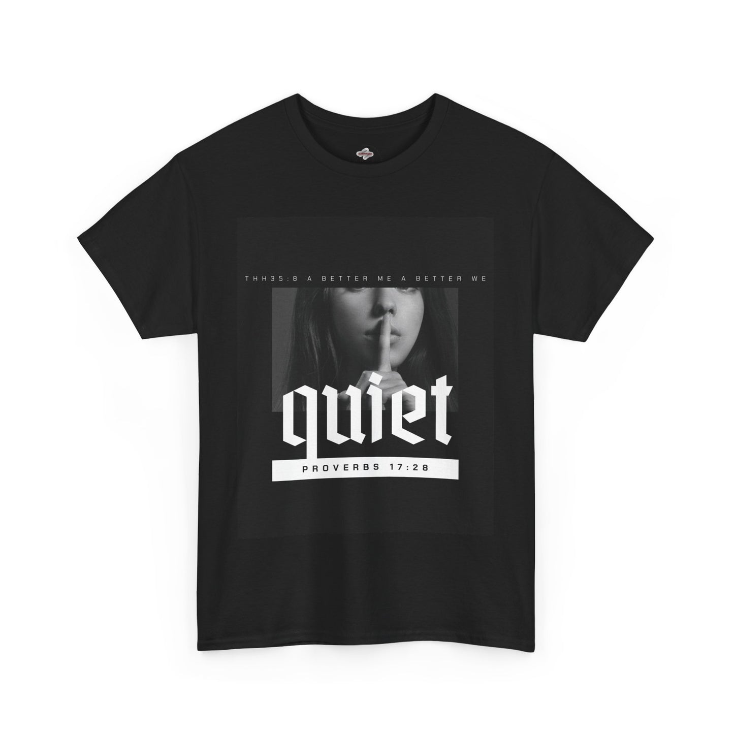 Quiet Proverbs 17:28 Unisex Heavy Cotton Tee - Perfect for Meditation, Casual Wear, Gifts, Spiritual Moments, Everyday Comfort