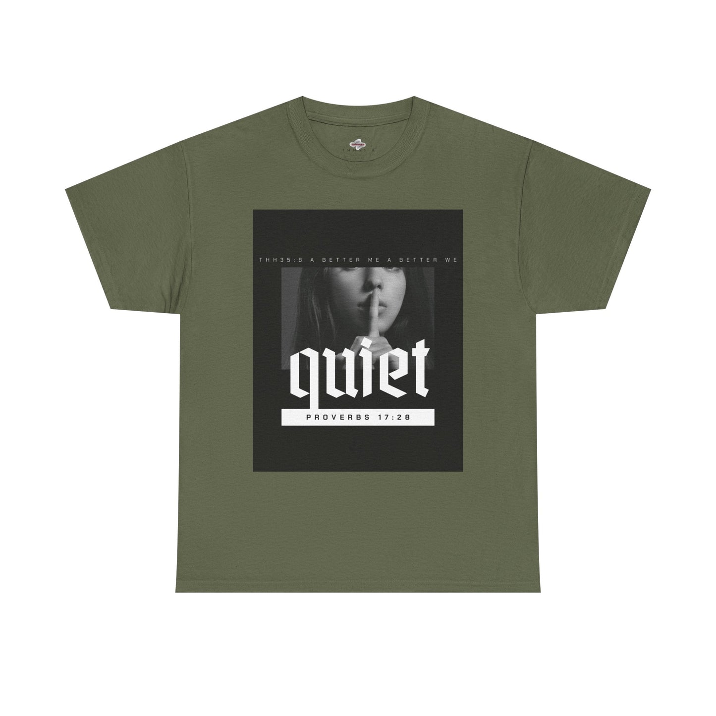 Quiet Proverbs 17:28 Unisex Heavy Cotton Tee - Perfect for Meditation, Casual Wear, Gifts, Spiritual Moments, Everyday Comfort