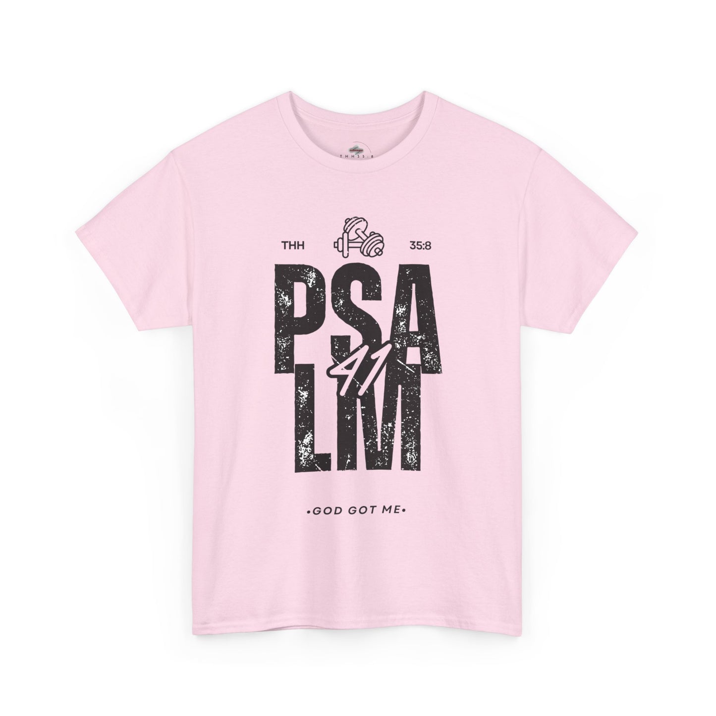 Unisex Heavy Cotton Tee with Inspirational Psalm Print, Christian Shirt, Faith-Based Apparel, Gift for Believers, Casual Wear
