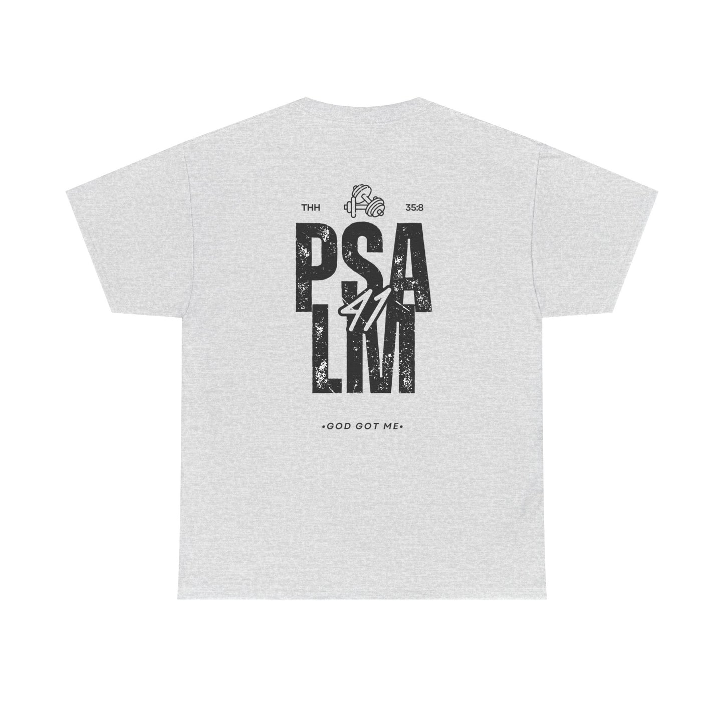 Unisex Heavy Cotton Tee with Inspirational Psalm Print, Christian Shirt, Faith-Based Apparel, Gift for Believers, Casual Wear