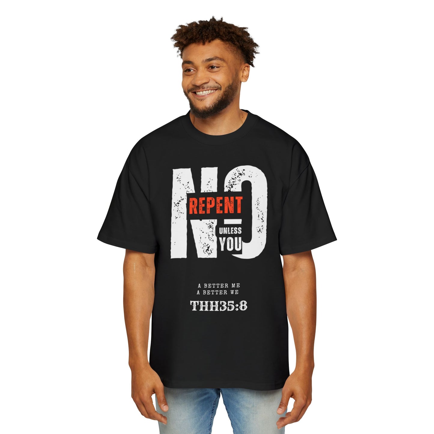 Men's Oversized Graphic Tee - Faith-Inspired Casual Wear, Oversized Fashion, Religious Apparel, Unique Gift, Streetwear Style