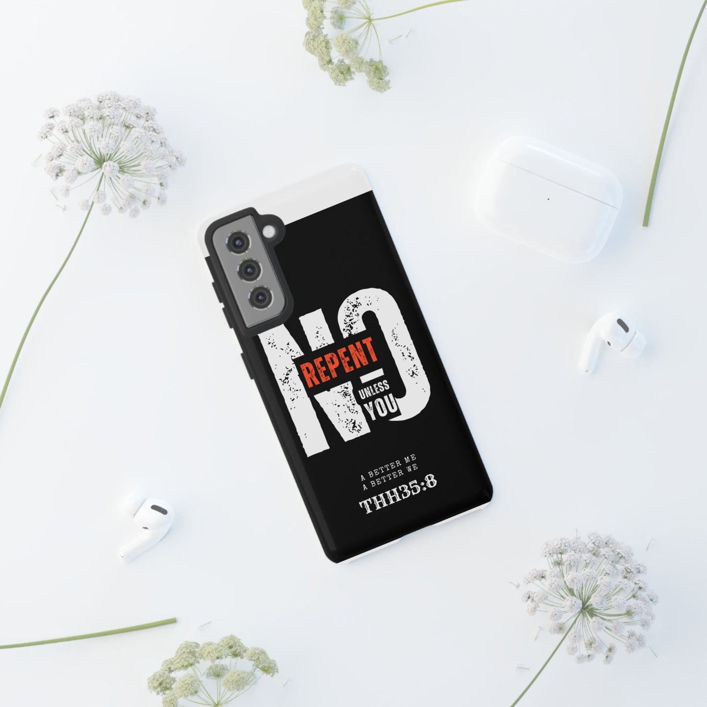 Repent Phone Case, Tough Phone Cover, Christian Gift, Scripture Phone Protector, Faith-Based Tech Accessory