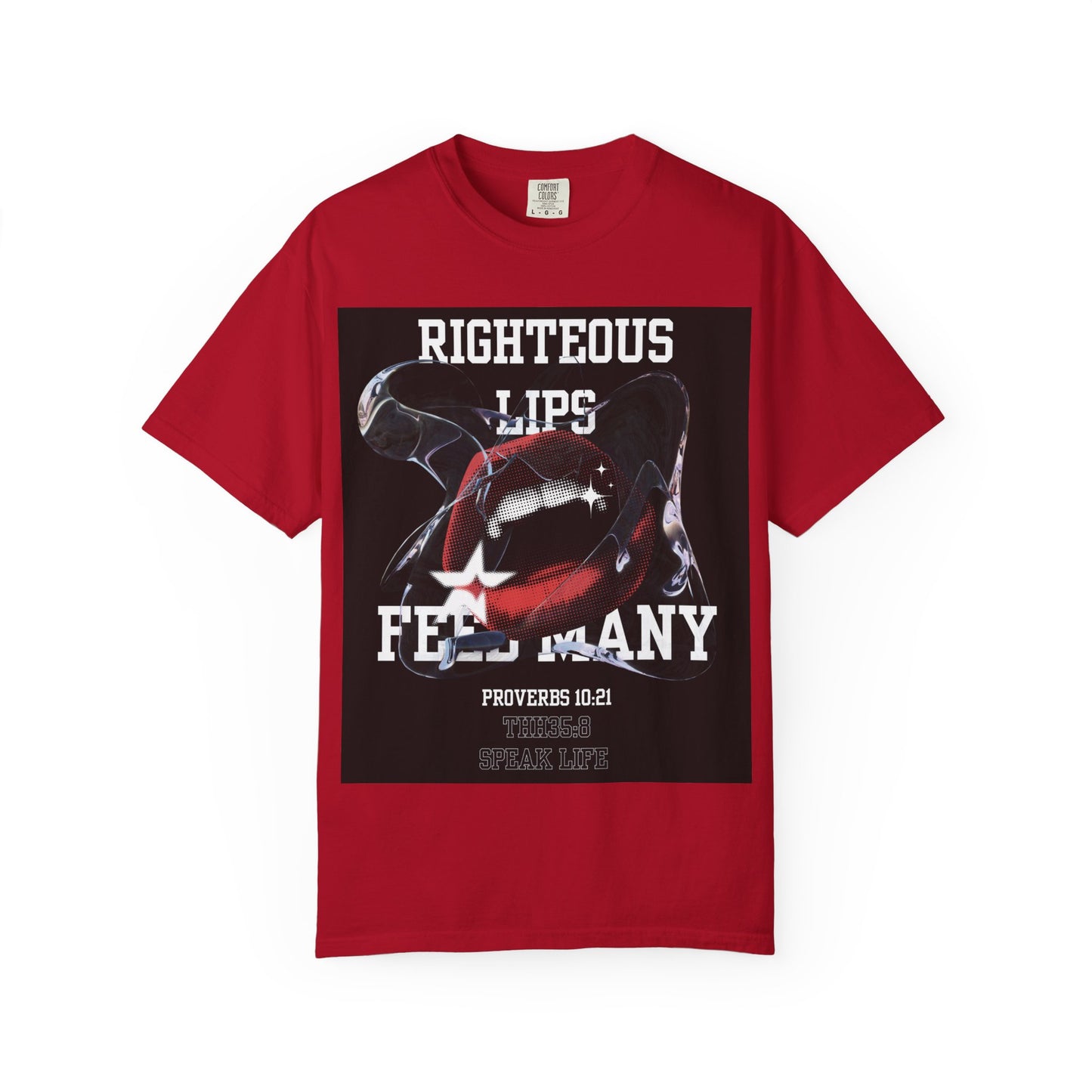 Righteous Lips Graphic T-shirt, Unisex Casual Wear, Proverbs 10:21 Tee, Christian Apparel, Gift for Faith Lovers, Everyday Style