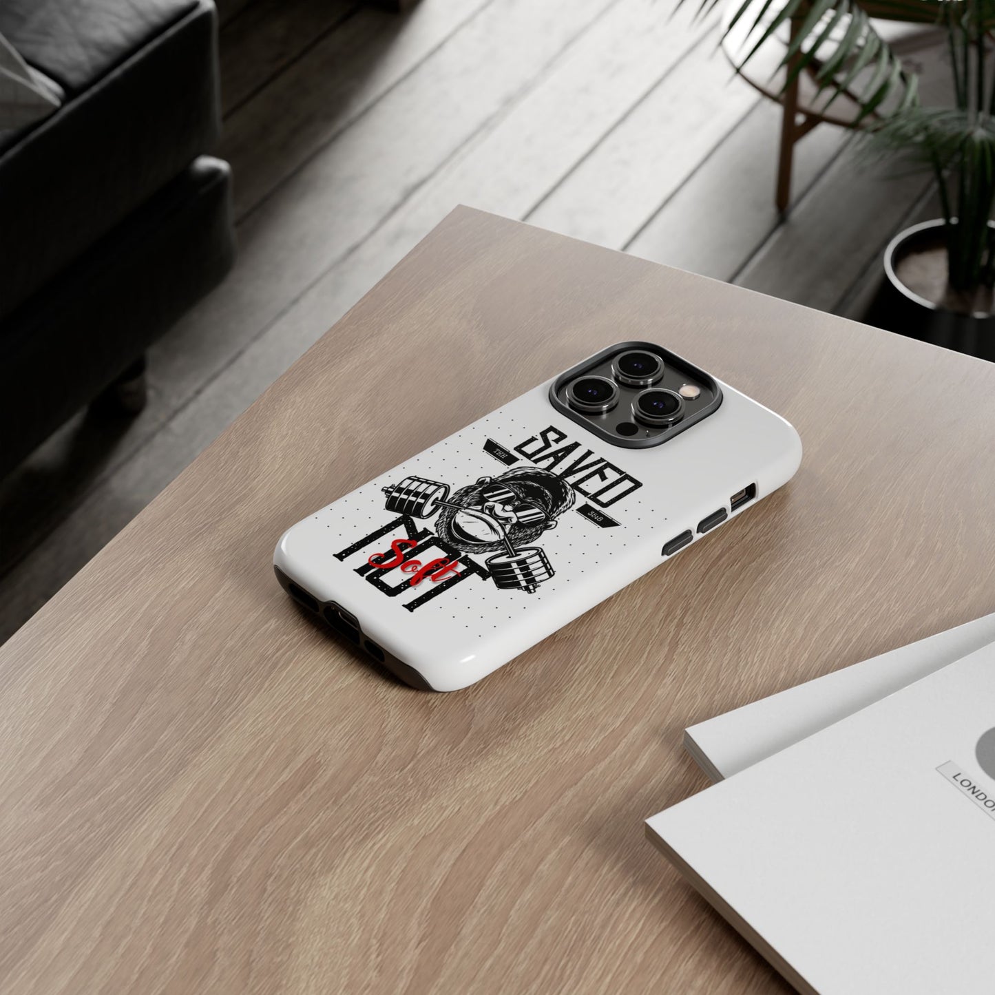 Tough Cases - Heavy Duty Phone Case for Fitness Lovers, Gym Accessories, Workout Gifts, Saved by Lift Design, Tough Armor