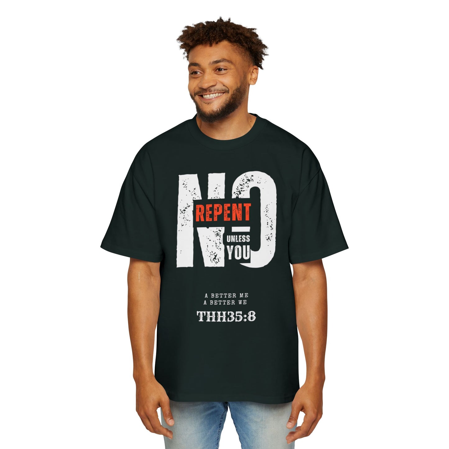 Men's Oversized Graphic Tee - Faith-Inspired Casual Wear, Oversized Fashion, Religious Apparel, Unique Gift, Streetwear Style