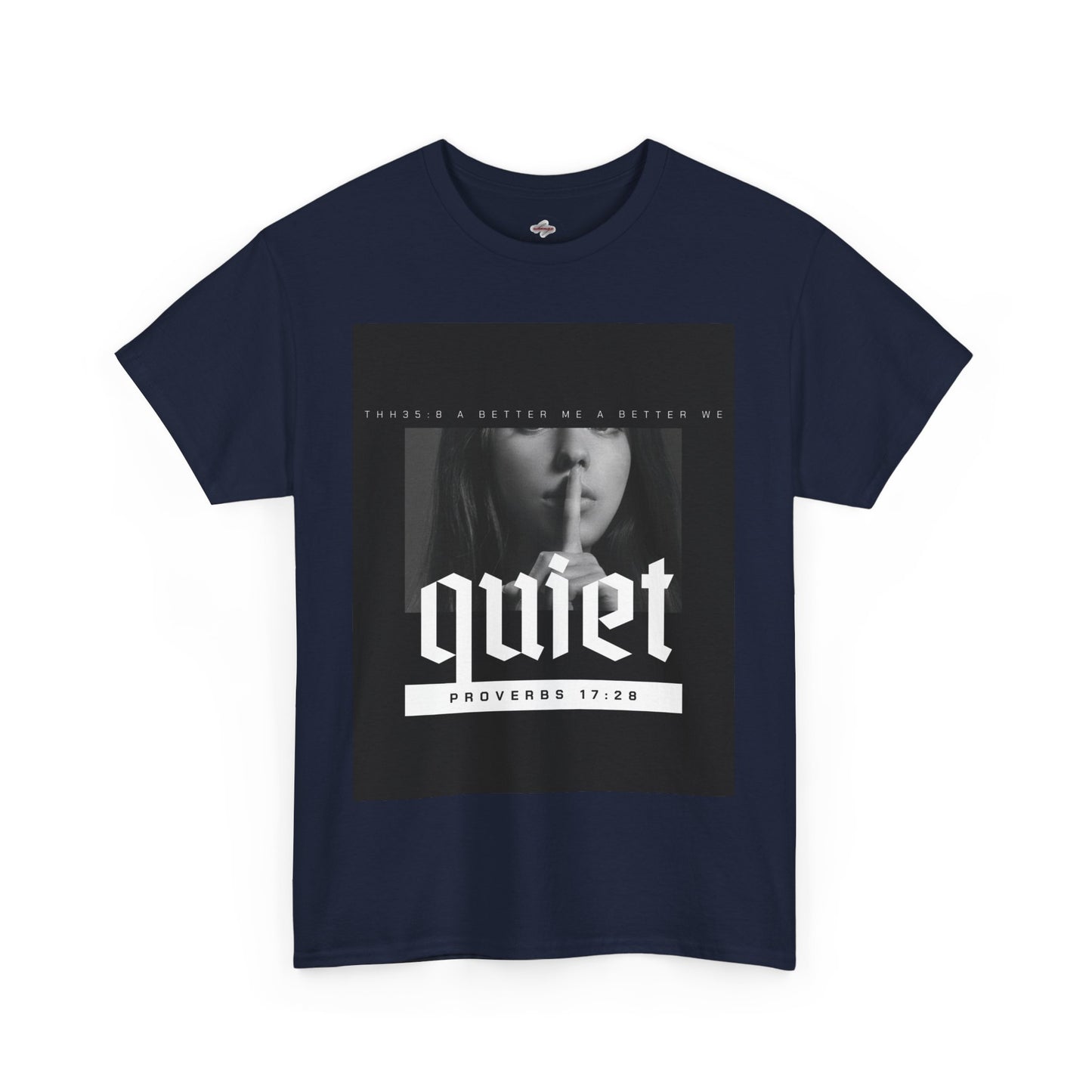 Quiet Proverbs 17:28 Unisex Heavy Cotton Tee - Perfect for Meditation, Casual Wear, Gifts, Spiritual Moments, Everyday Comfort