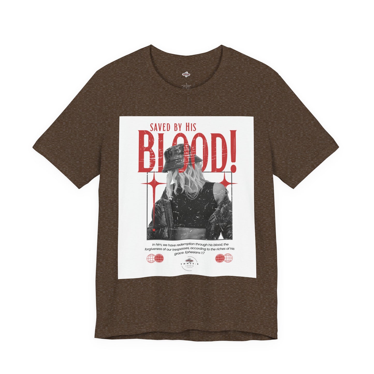 Christian Graphic Tee, Saved by His Blood T-Shirt, Inspirational Shirt for Men and Women, Faith-Based Apparel, Religious Gift