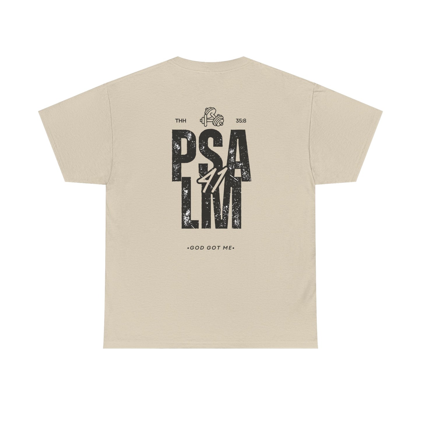 Unisex Heavy Cotton Tee with Inspirational Psalm Print, Christian Shirt, Faith-Based Apparel, Gift for Believers, Casual Wear