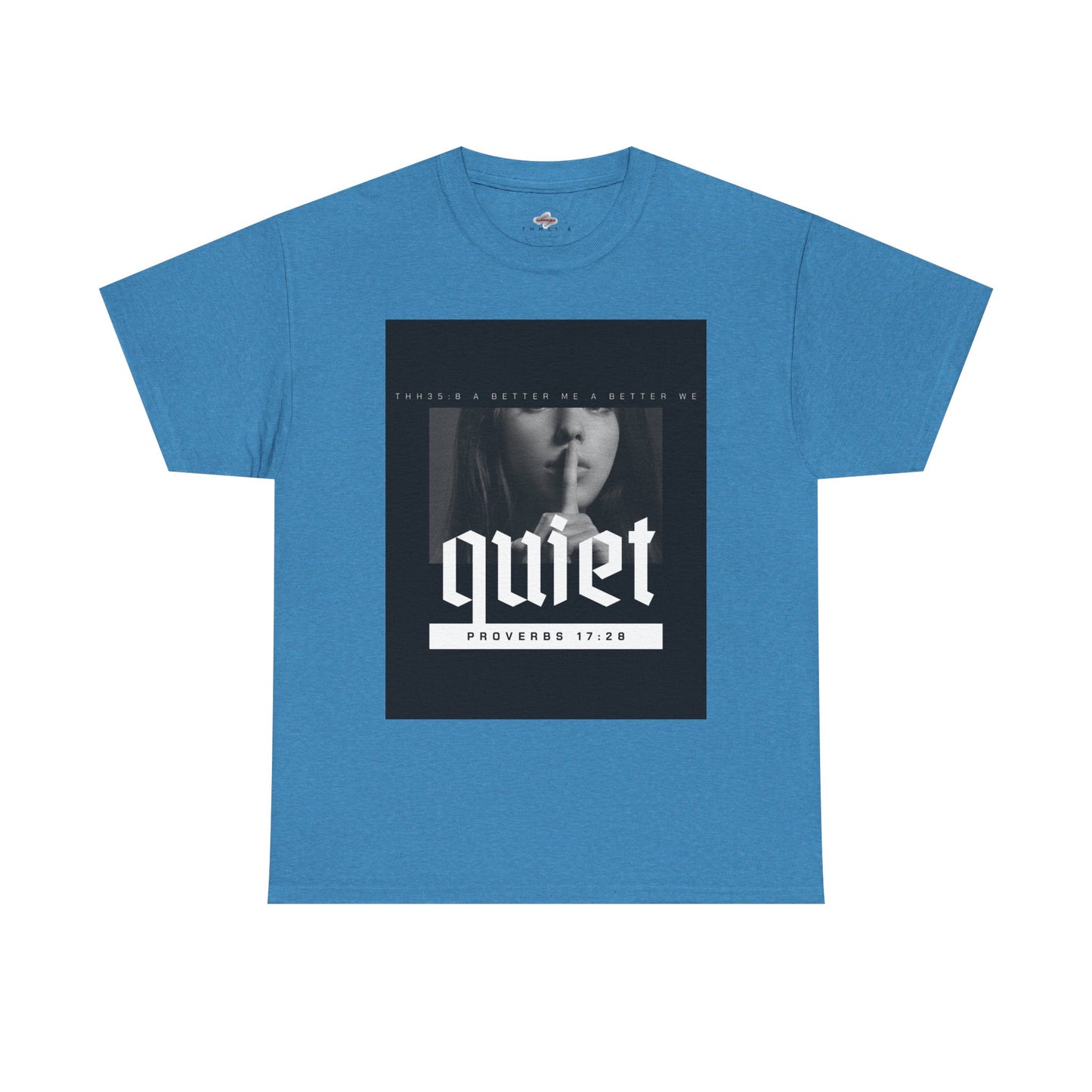 Quiet Proverbs 17:28 Unisex Heavy Cotton Tee - Perfect for Meditation, Casual Wear, Gifts, Spiritual Moments, Everyday Comfort