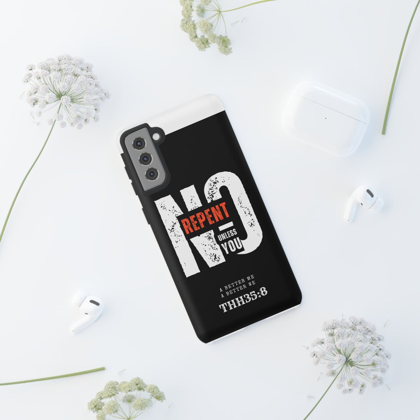 Repent Phone Case, Tough Phone Cover, Christian Gift, Scripture Phone Protector, Faith-Based Tech Accessory