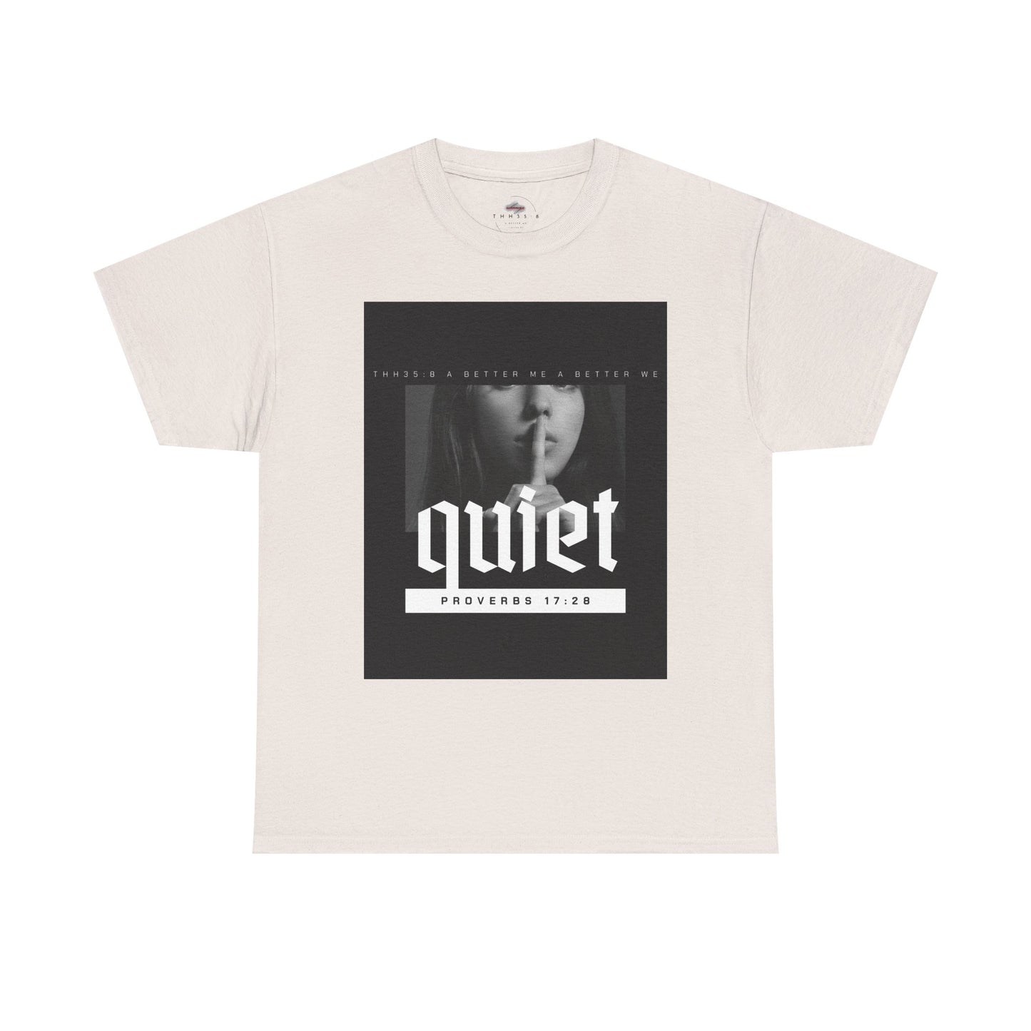 Quiet Proverbs 17:28 Unisex Heavy Cotton Tee - Perfect for Meditation, Casual Wear, Gifts, Spiritual Moments, Everyday Comfort