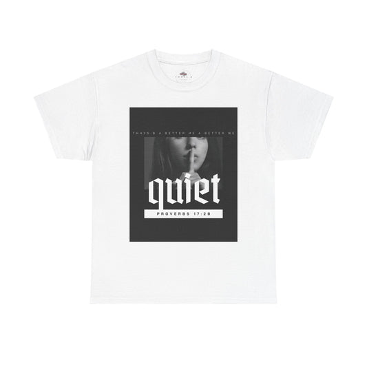 Quiet Proverbs 17:28 Unisex Heavy Cotton Tee - Perfect for Meditation, Casual Wear, Gifts, Spiritual Moments, Everyday Comfort
