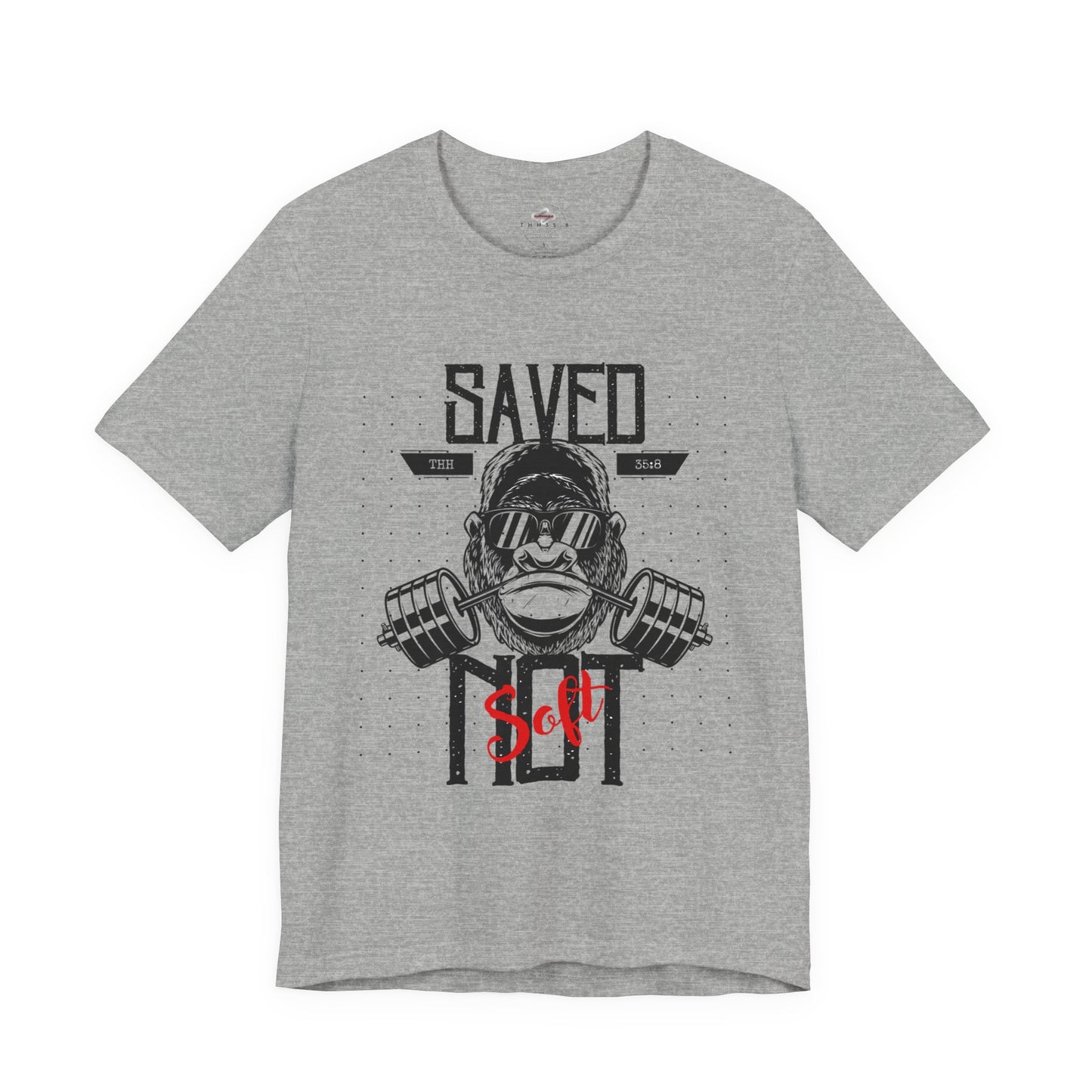 Saved Tee for Fitness Enthusiasts, Motivational Workout Shirt, Casual Everyday Wear, Gift for Gym Lovers, Celebrating Achievements