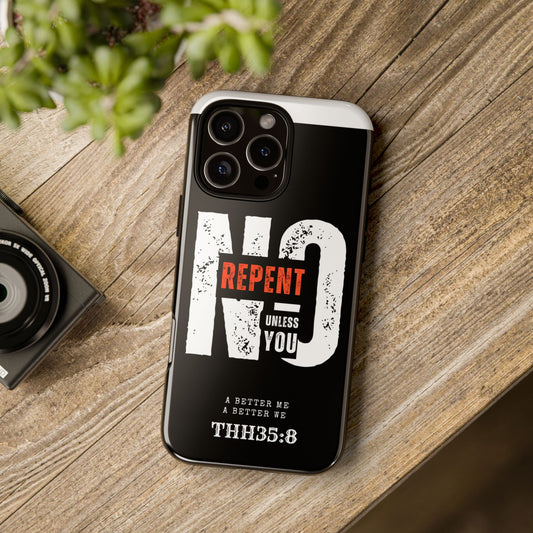 Repent Phone Case, Tough Phone Cover, Christian Gift, Scripture Phone Protector, Faith-Based Tech Accessory