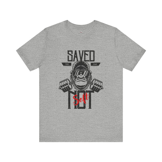 Saved Tee for Fitness Enthusiasts, Motivational Workout Shirt, Casual Everyday Wear, Gift for Gym Lovers, Celebrating Achievements